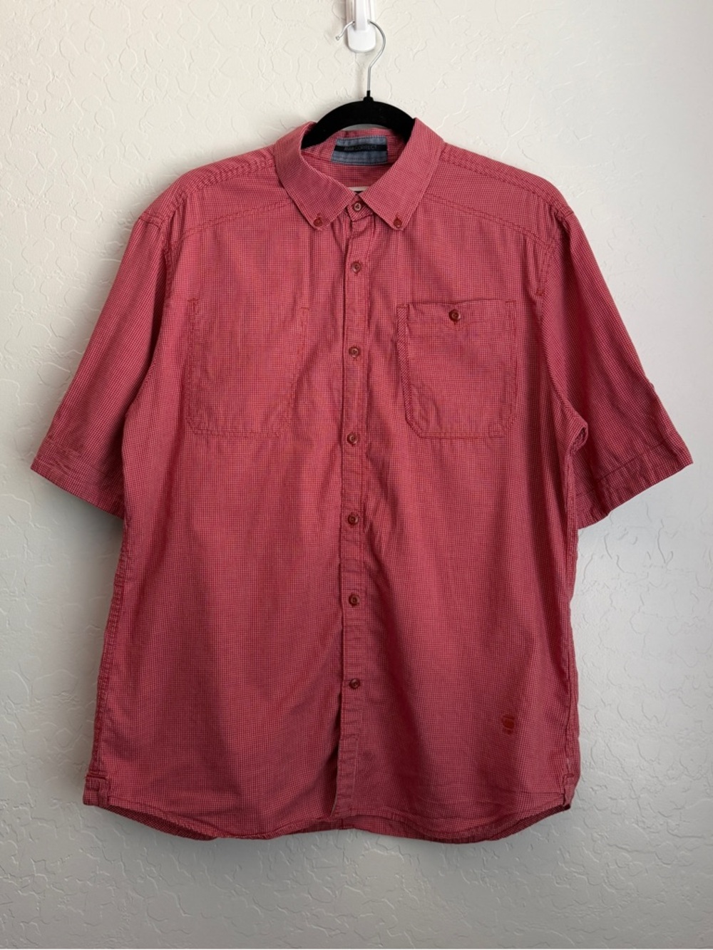 G-Star Raw Men's Button Down Short Sleeve Raw‎ Correct Western Shirt Red XL